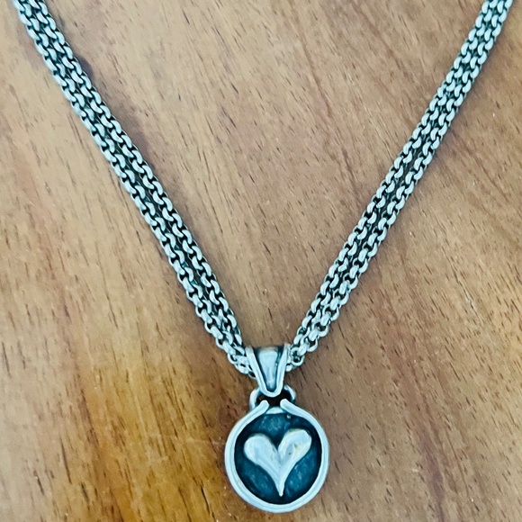 Choker Necklace With A Heart Pendant - (8" when clasped) - Picture 1 of 15